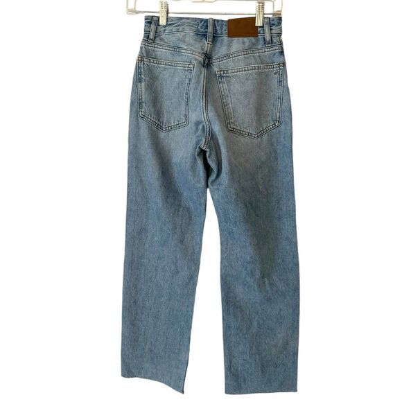 NWD Madewell Petite Curvy 90s Straight Leg Jeans Blue Revoir Wash Ripped Size 23 - Picture 5 of 15